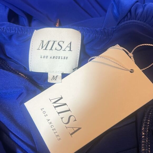 BNWT - MISA THORA DRAPPED ONE SHOULDER MAXI DRESS - COLBALT BLUE -  M - Picture 8 of 8